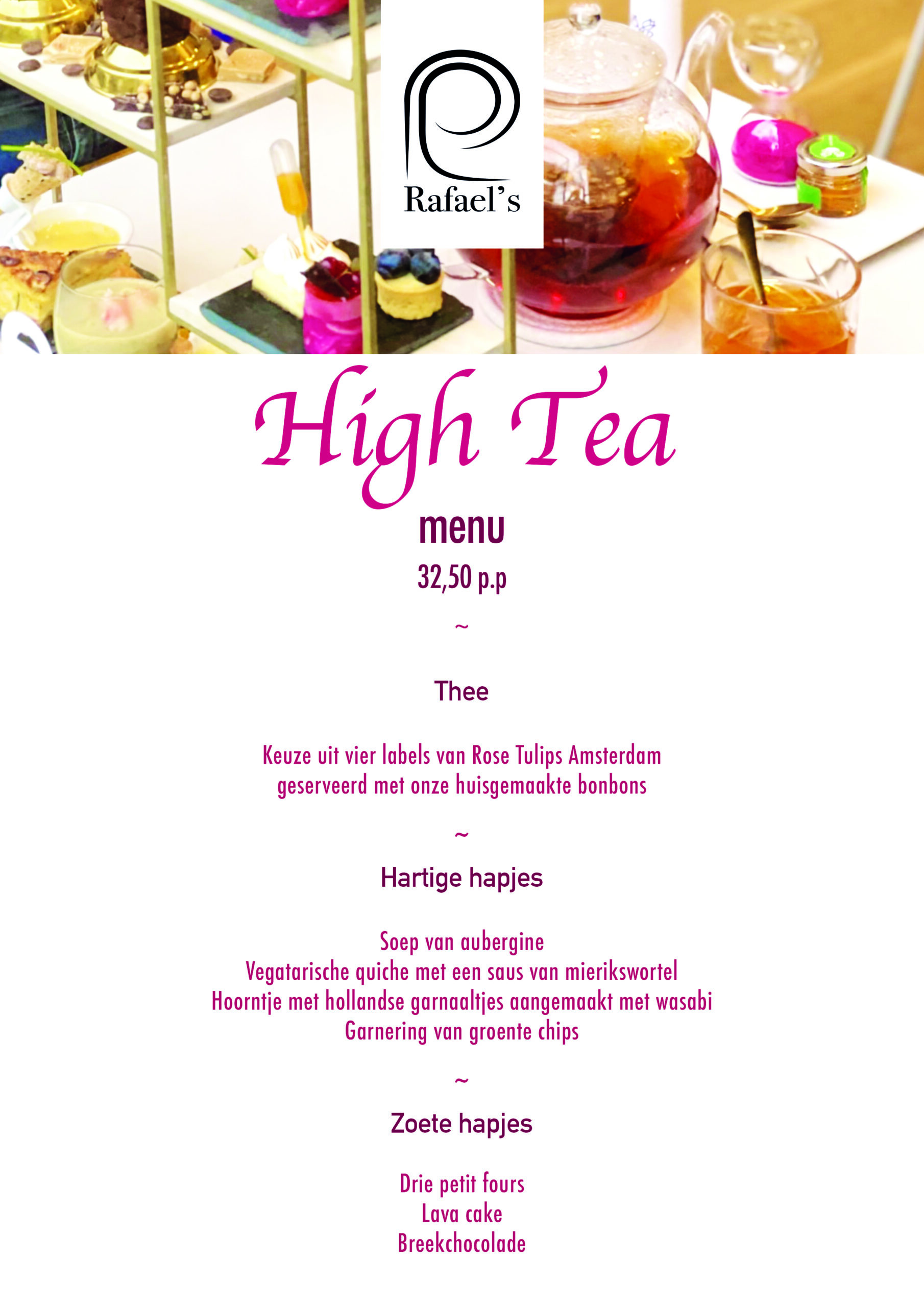 Menukaart High Tea